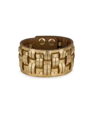 Woven Snap Cuff - Woven Leather Collection