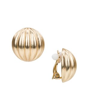 Scalloped Button Clip Earrings - Scalloped Bead Collection