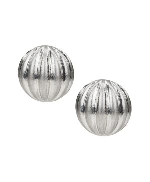 Scalloped Button Post Earrings - Scalloped Bead Collection