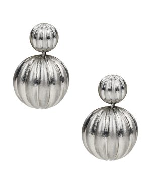 Double Scalloped Post Earrings - Scalloped Bead Collection