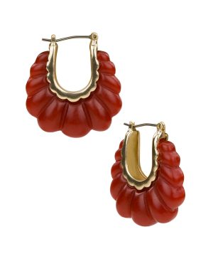 Scalloped Hoop Earrings - Scalloped Bead