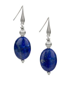 Oval Drop Wire Earrings - Eclectic Bead Collection