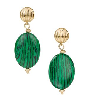 Oval Post Drop Earrings - Eclectic Bead Collection