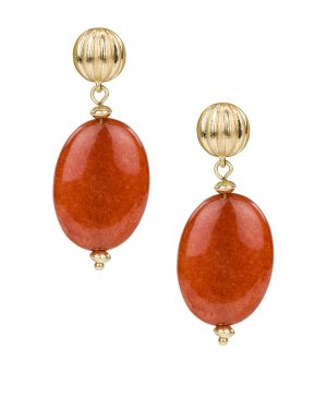 Oval Drop Post Earrings - Eclectic Bead