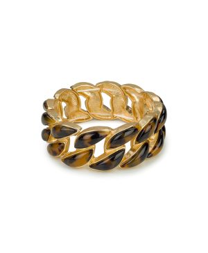 Stretch Link Bracelet - Resin Tortoise