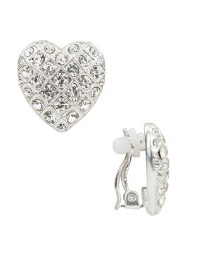 Heart Button Clip Earrings - Holiday Charm Collection