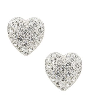 Heart Button Post Earrings - Holiday Charm Collection