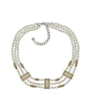 3 Strand Pearl Necklace - Filigree