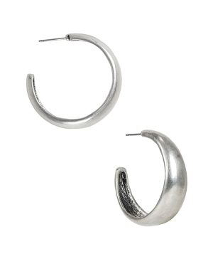 Wide Hammered Hoop Earrings - Not So Basics