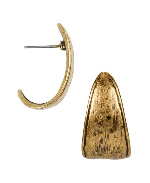 J Hoop Hammered Earrings - Basics Collection