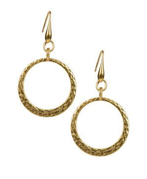 Hammered Wire Hoop Earrings - Basics Collection