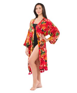 Ruana Cover‑Up with Tassels