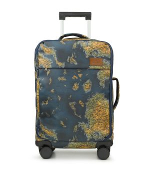 Cagliari Roller Duffel - Patina Coated Linen Canvas ‑ Greek Map