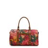 Milano Weekender Duffel Bag - Patina Coated Linen Canvas — Spring Multi