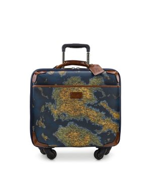 Velino Trolley -  Patina Coated Linen Canvas – Greek Map