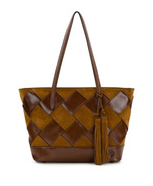 Verzi Tote - Suede Leather Weave