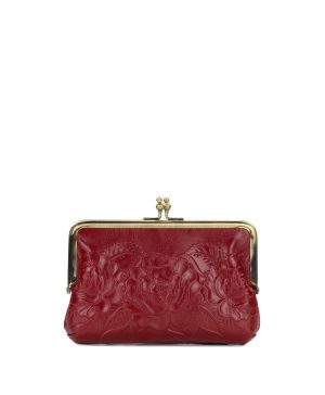 Fira Frame Pouch - Vintage Vegetable Tan Rose Tooled