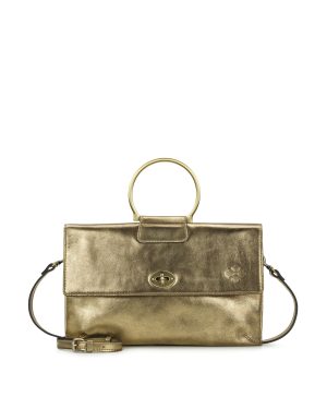 Belvi Top Handle Crossbody - Vintage Distressed Metallic